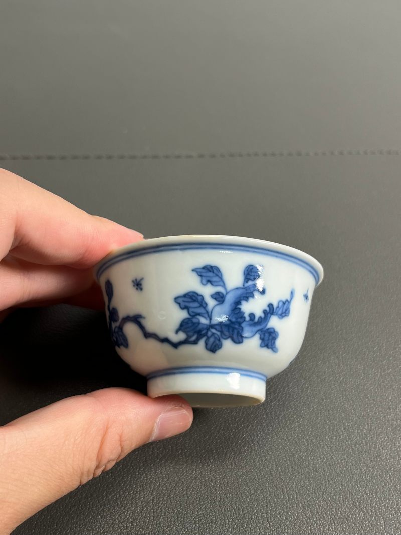 清康熙 青花瑞果纹杯 - 图4