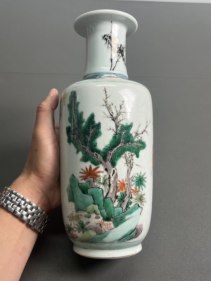 清康熙 五彩人物图小棒槌瓶 - 图4