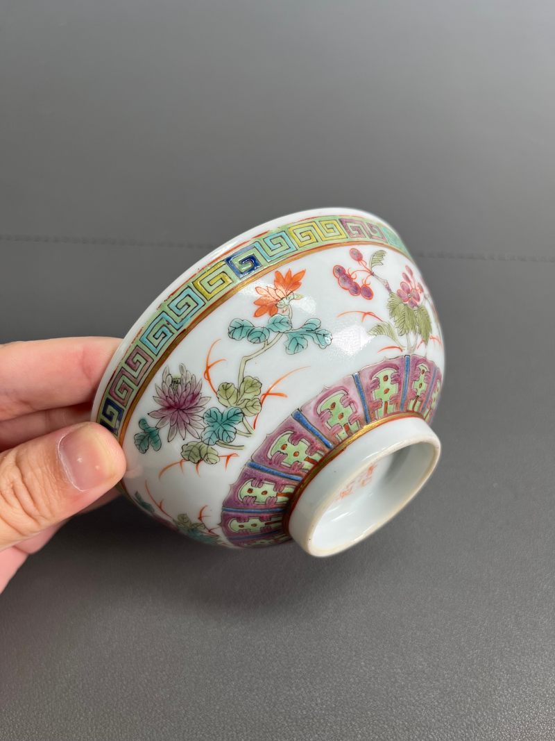 清光绪  粉彩折枝花卉纹碗 - 图10
