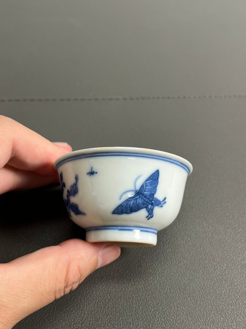 清康熙 青花瑞果纹杯 - 图5
