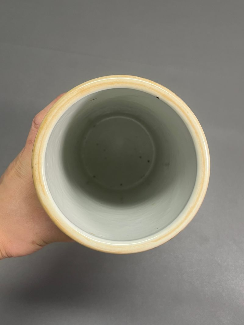 清光绪  “周友松”作浅绛彩“羲之爱鹅”图帽筒 - 图12