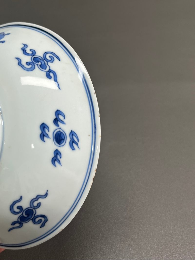 清康熙 青花云鹤纹盘 - 图9