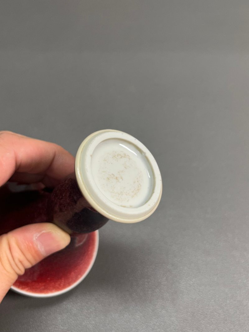 清康熙  郎窑红釉小花觚 - 图16