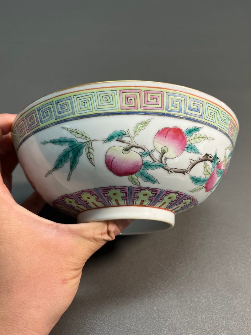 清光绪 粉彩桃纹碗 - 图6