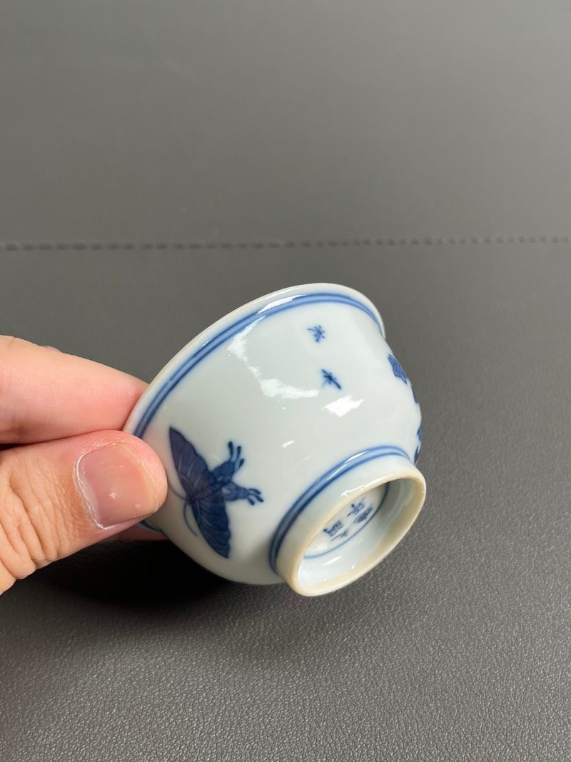 清康熙 青花瑞果纹杯 - 图6