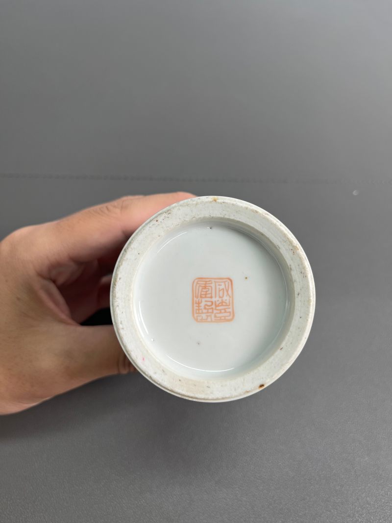 清咸丰 粉彩粉彩“无双谱”笔筒 - 图11