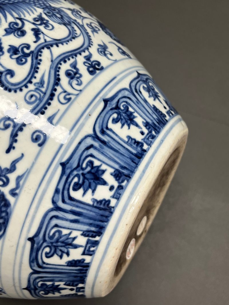 明中期  青花凤穿花纹罐 - 图13