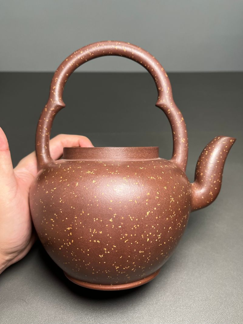 清晚期  桂花砂提梁壶 - 图8