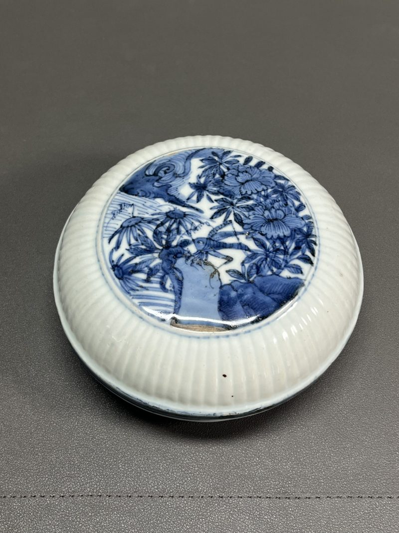 明万历  青花“飞黄腾达”印盒 - 图3