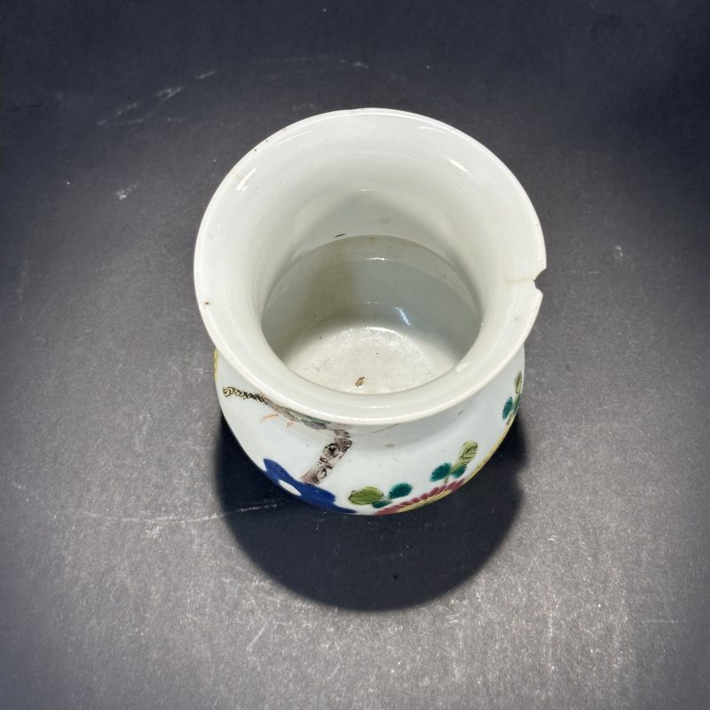 清 粉彩花鸟纹渣斗 - 图3