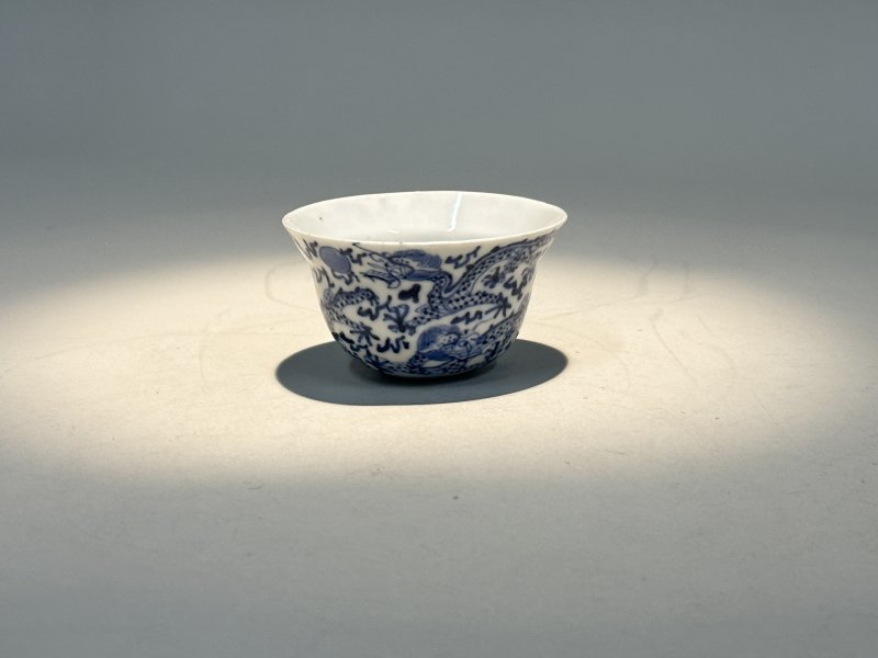 清道光 青花龙纹杯