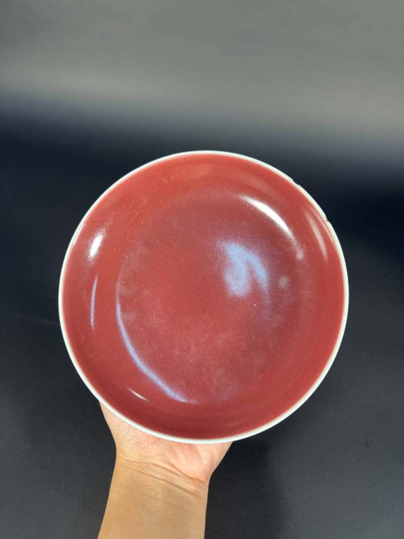 清雍正 霁红釉盘 - 图6