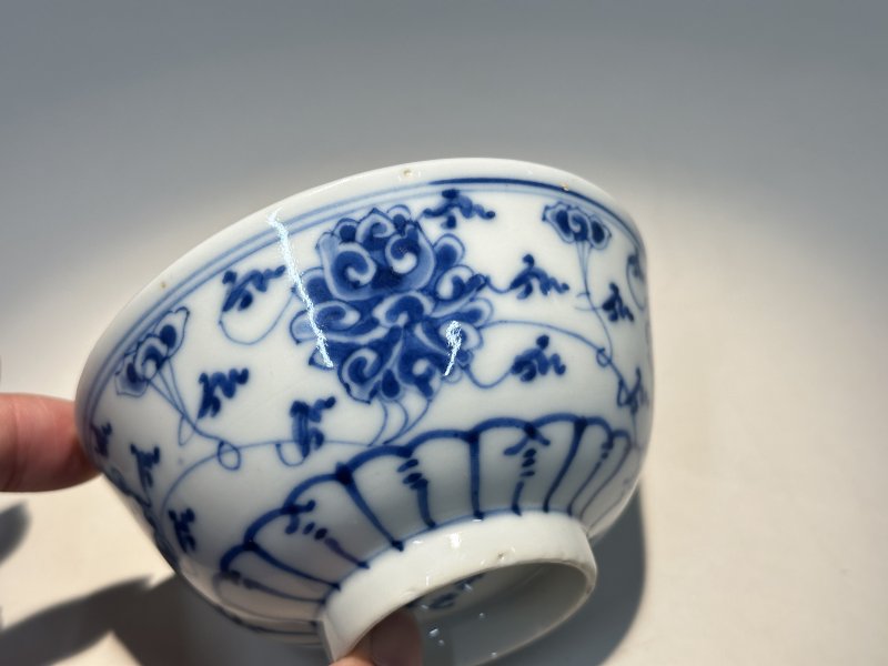 清光绪 青花缠枝花卉纹茶圆 - 图4