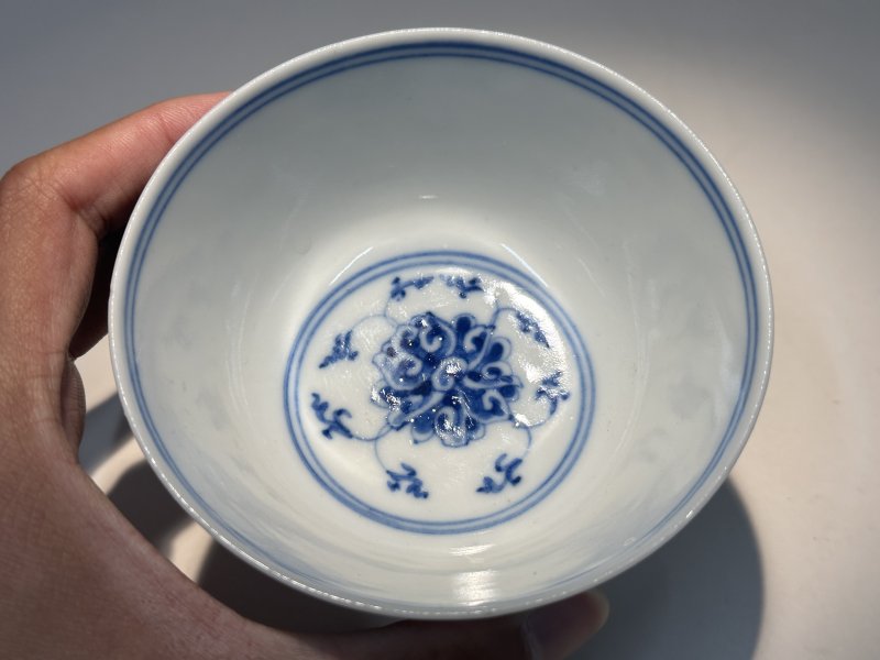 清光绪 青花缠枝花卉纹茶圆 - 图6