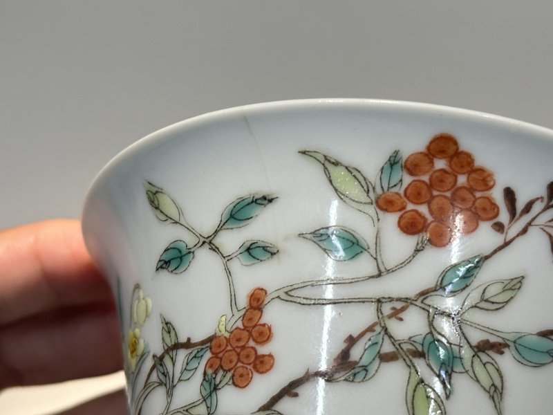 清宣统 粉彩花鸟纹碗 - 图5