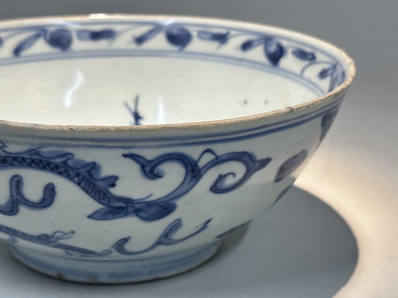 明万历 青花龙凤纹碗 - 图5