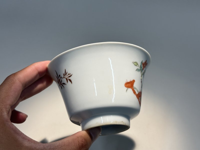 清宣统 粉彩花鸟纹碗 - 图8