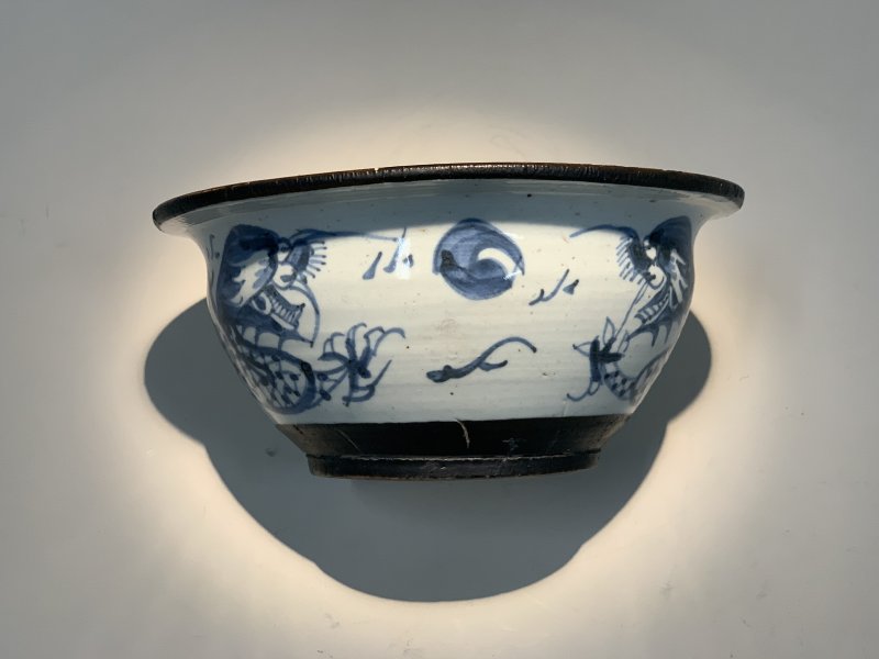 清 青花双龙戏珠纹炉 - 图3