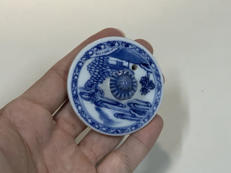 清乾隆 青花山水亭台人物故事纹壶 - 图4