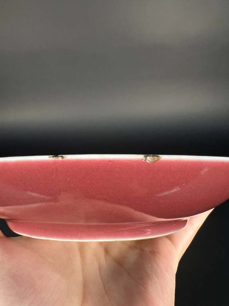 清雍正 霁红釉盘 - 图2
