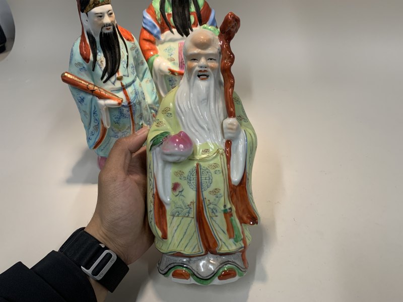 二十世纪五十年代 粉彩福禄寿三星 - 图2