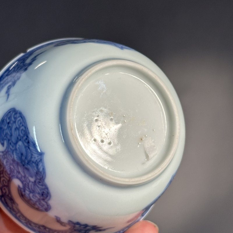 清康熙 青花花卉纹杯 - 图11