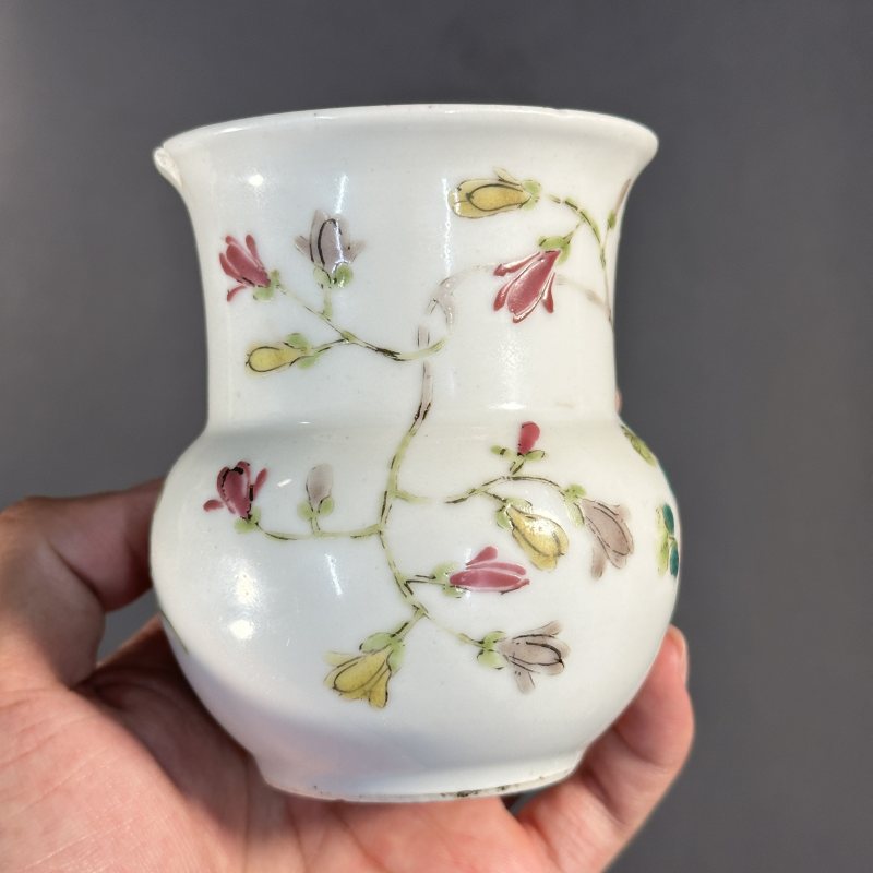 清 粉彩花鸟纹渣斗 - 图6