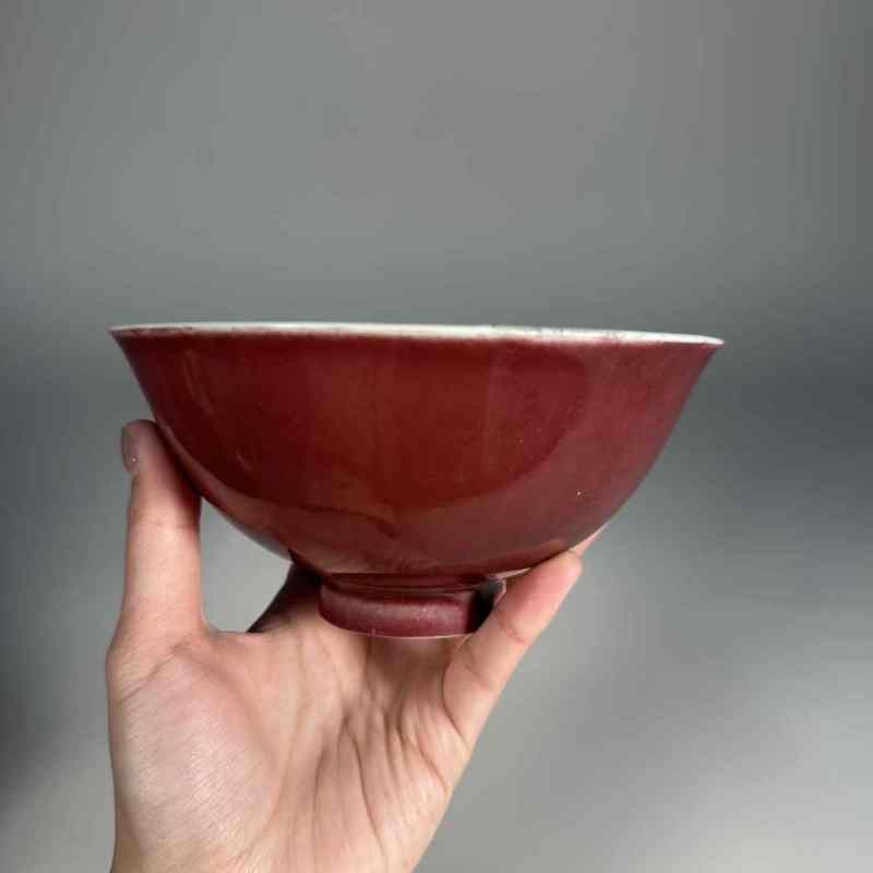 清雍正 霁红釉碗 - 图5