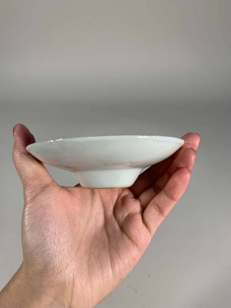 清宣统 青花“蚕食”图三才盖杯 - 图15