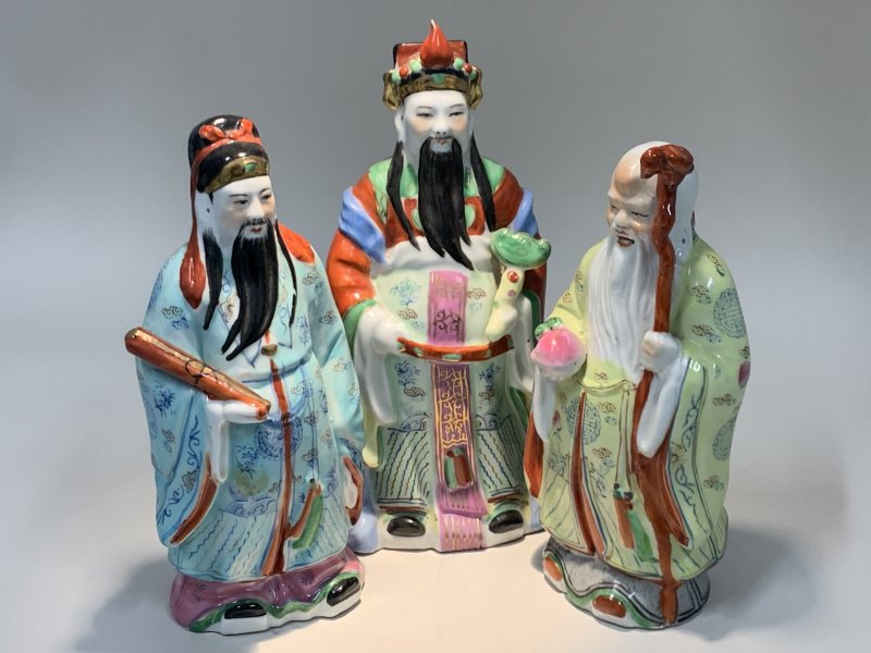 二十世纪五十年代 粉彩福禄寿三星