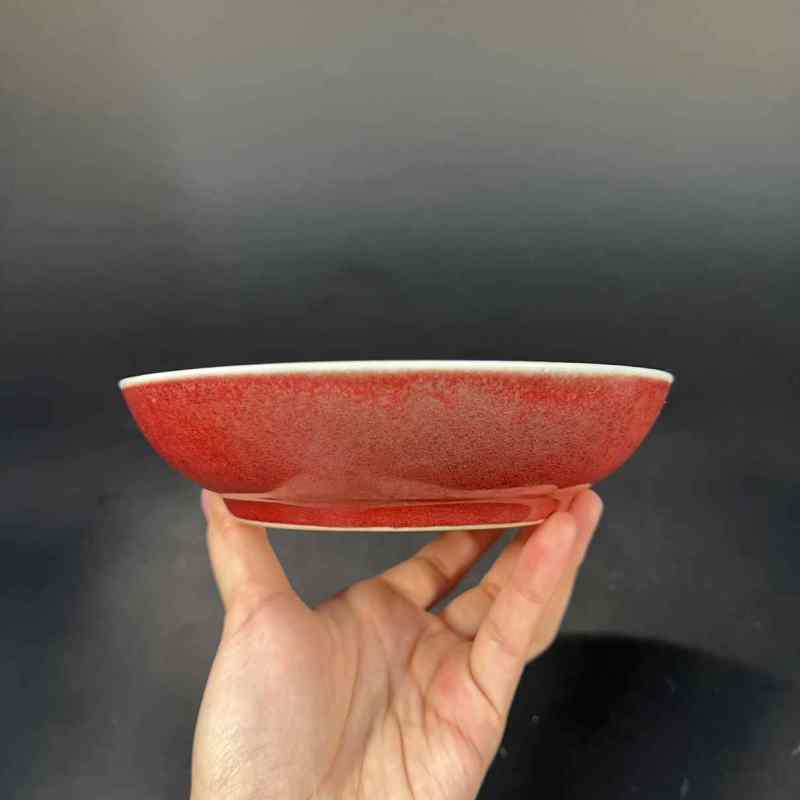 清康熙 霁红釉盘 - 图5