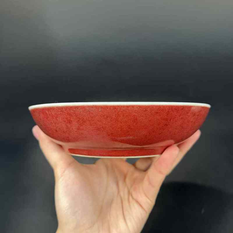 清康熙 霁红釉盘 - 图7
