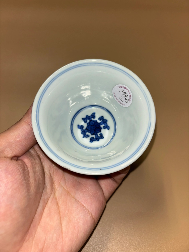 明晚期 青花香草龙纹杯 - 图6