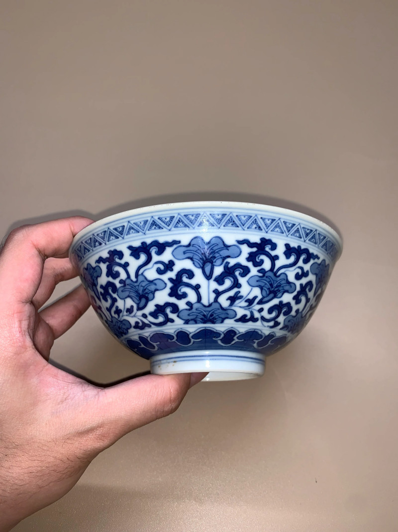清道光 青花木樨花纹碗 - 图2