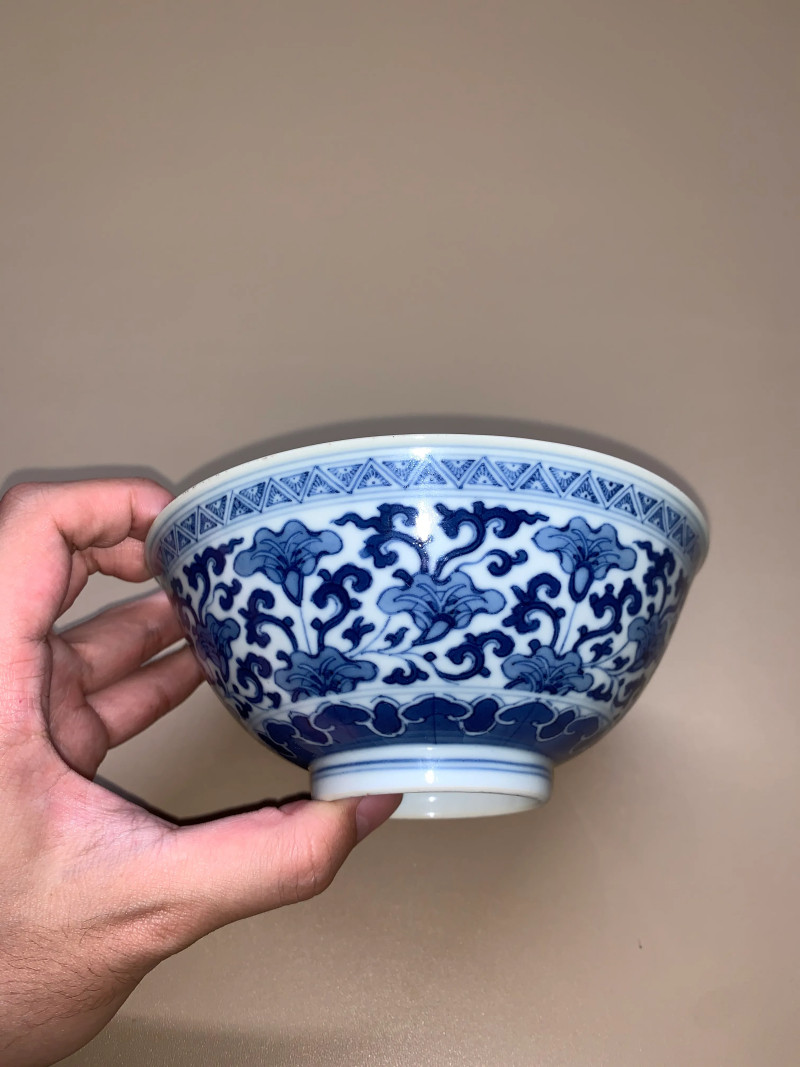 清道光 青花木樨花纹碗 - 图3