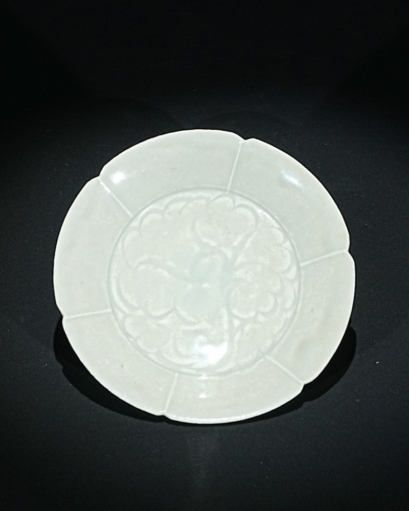明 湖田牡丹纹花口碗
