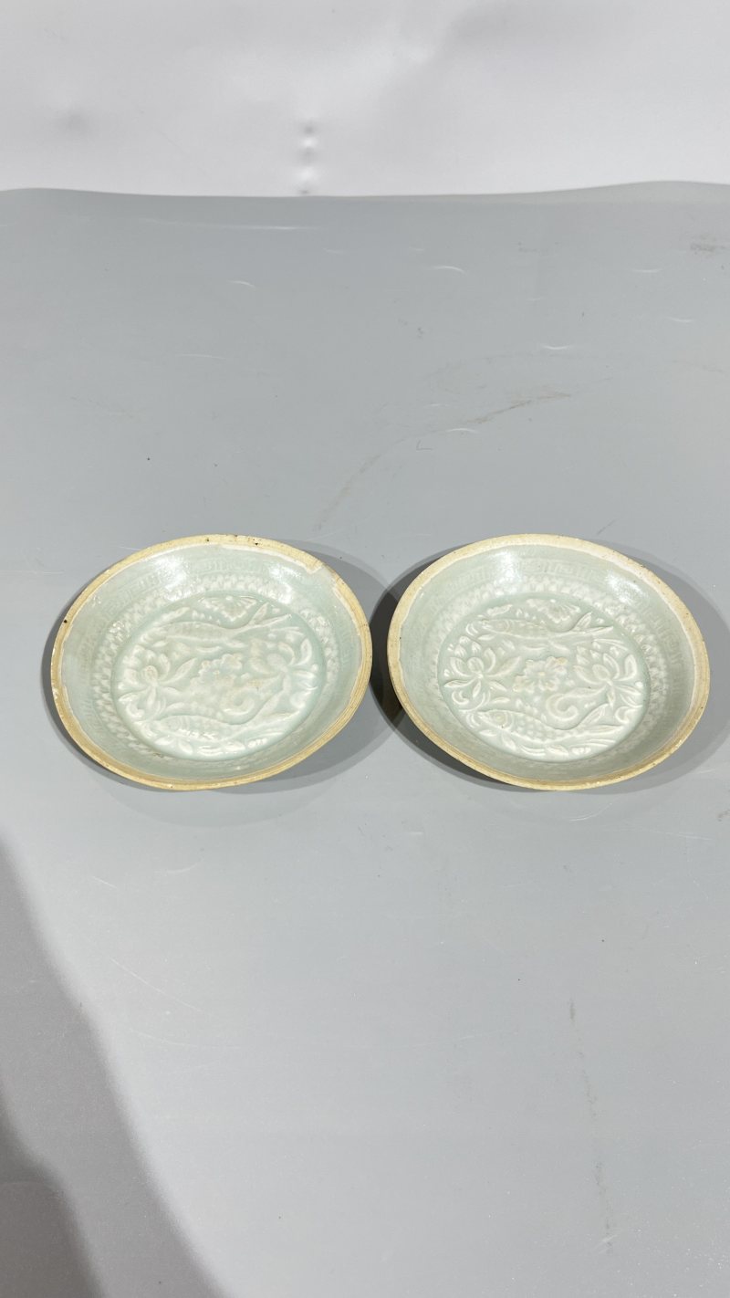 明 湖田模印花鱼纹洗
（一对） - 图2