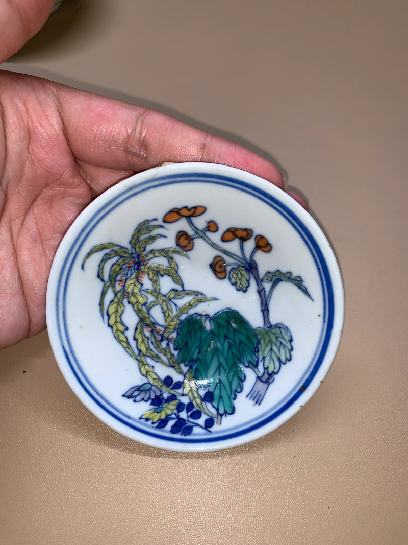 清晚期 斗彩花卉纹小碟一对 - 图6