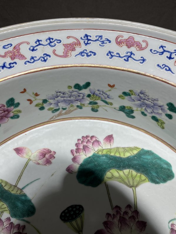清光绪 粉彩一路连科折沿洗 - 图5