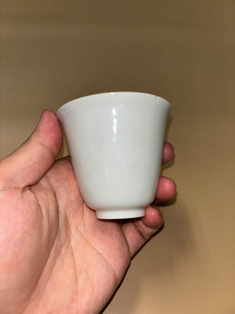 清康熙 白釉拱花云龙纹铃铛杯 - 图6