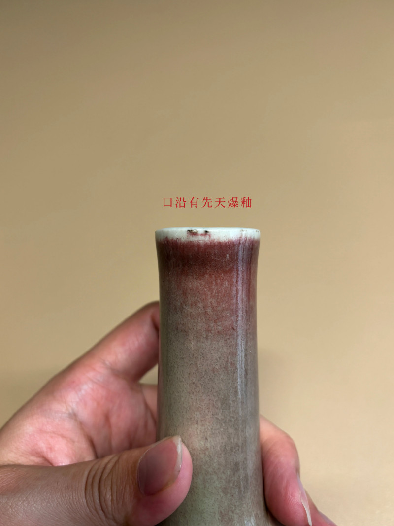 清康熙 豇豆红釉天球瓶 - 图9
