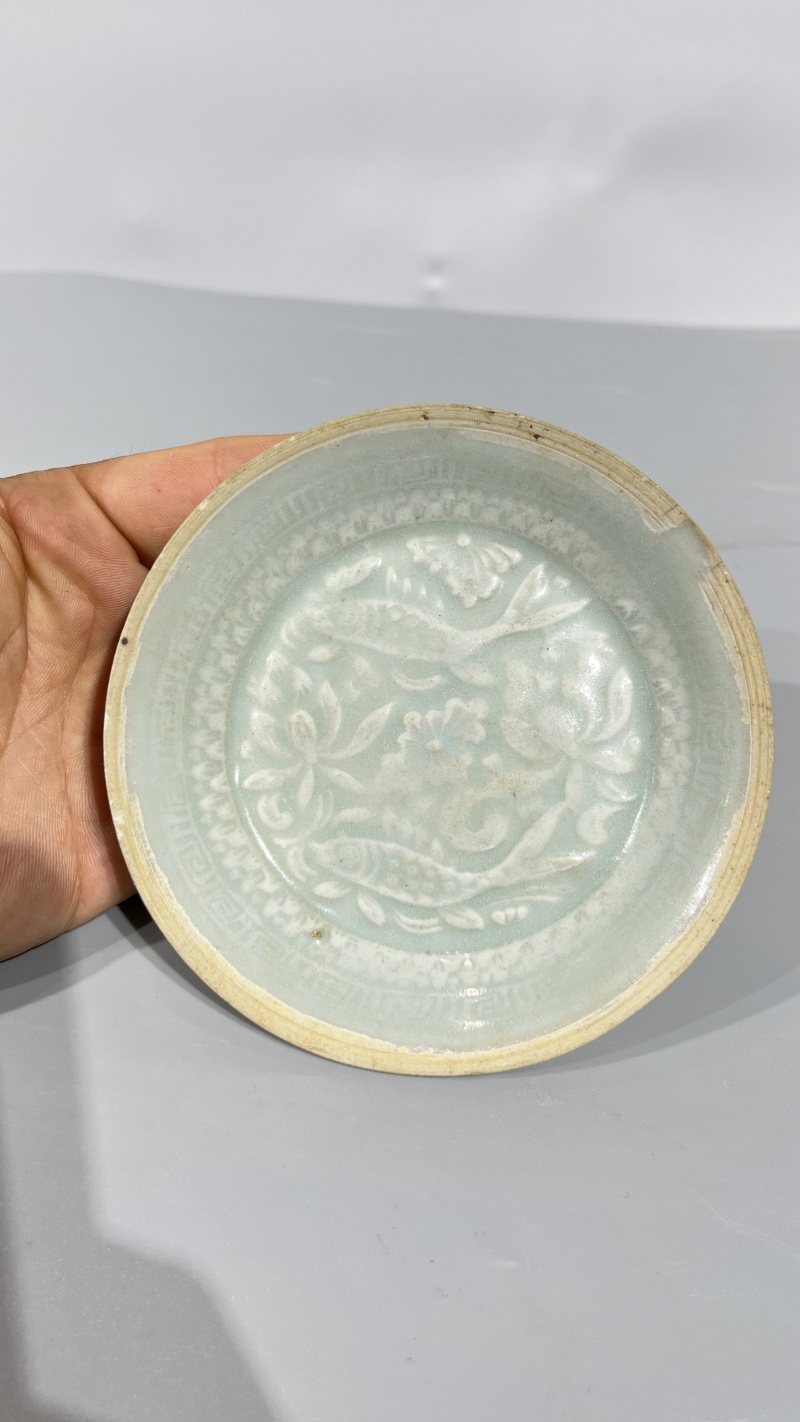 明 湖田模印花鱼纹洗
（一对） - 图5