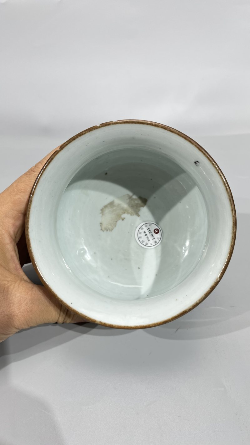 清早期 青花山水人物纹香炉 - 图9