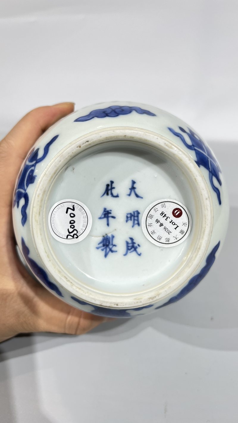 清康熙 青花开窗仕女人物罐 - 图8
