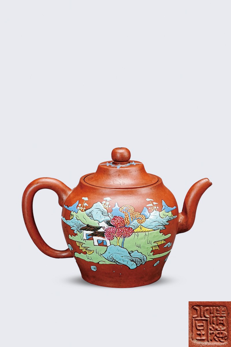 清乾隆 笠帽宫灯紫砂壶