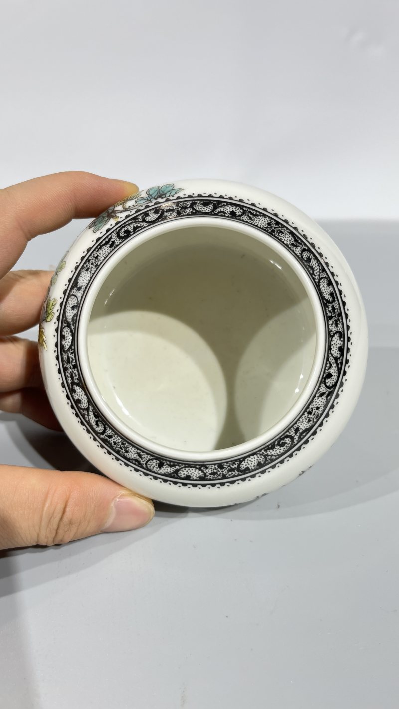 邓肖禹 新粉彩花鸟室温水盂 - 图6