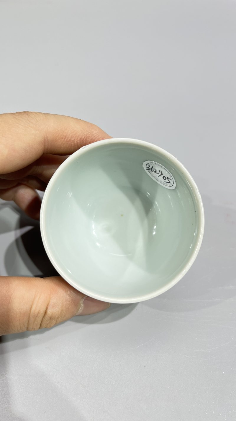 清 红釉杯（一对） - 图6