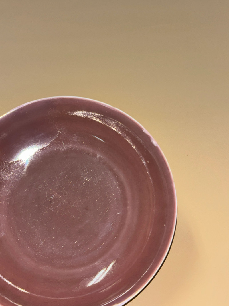 清康熙 霁红釉盘 - 图4