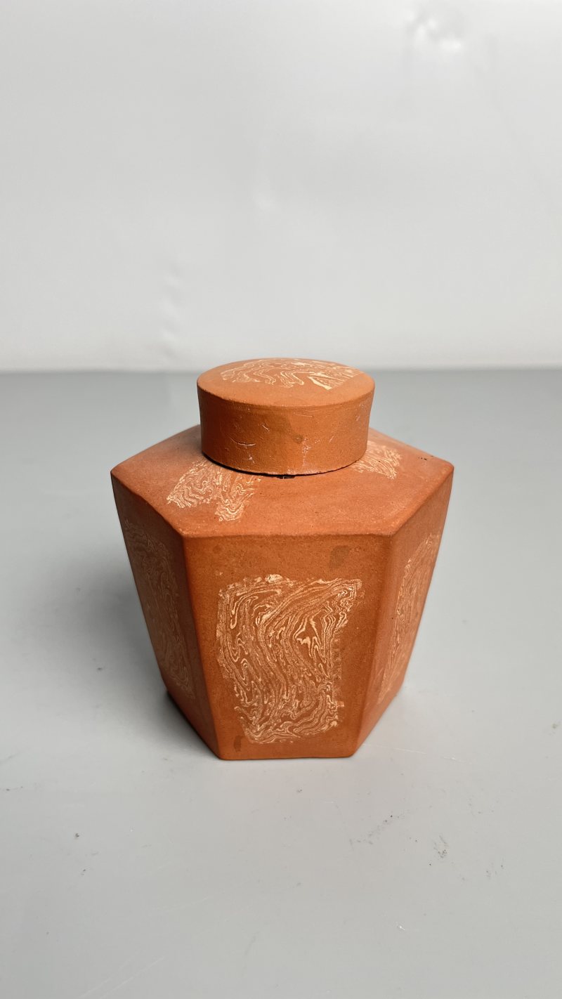 清早期 紫砂六棱茶叶罐 - 图3