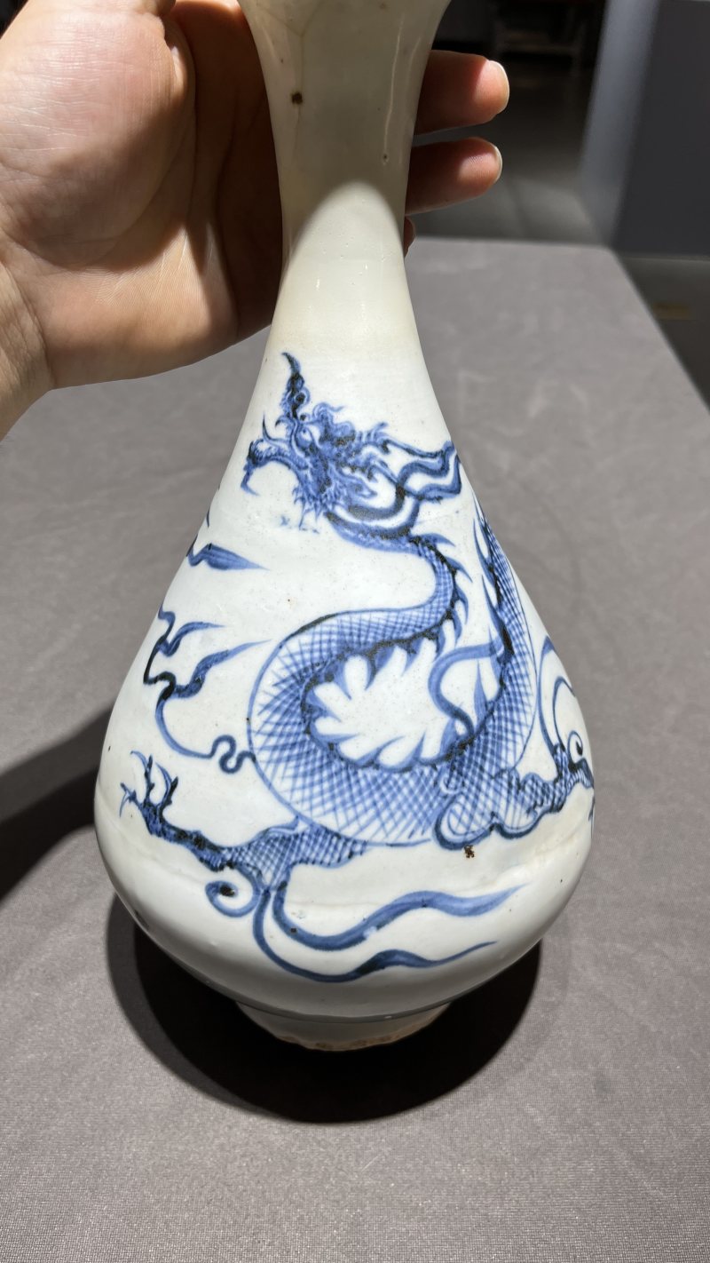 明早期 青花龙纹玉壶春瓶 - 图2